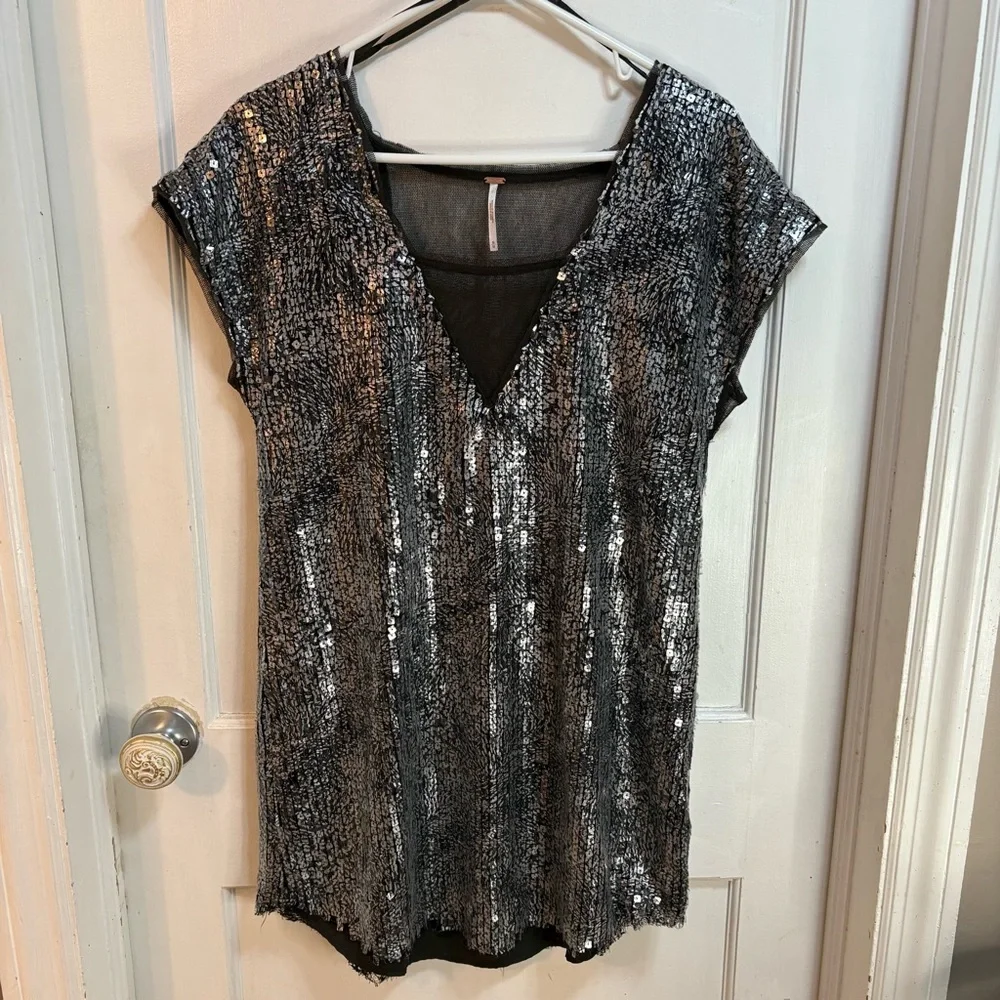 Free People Midnight Dreamer Sequins Tunic Dress
